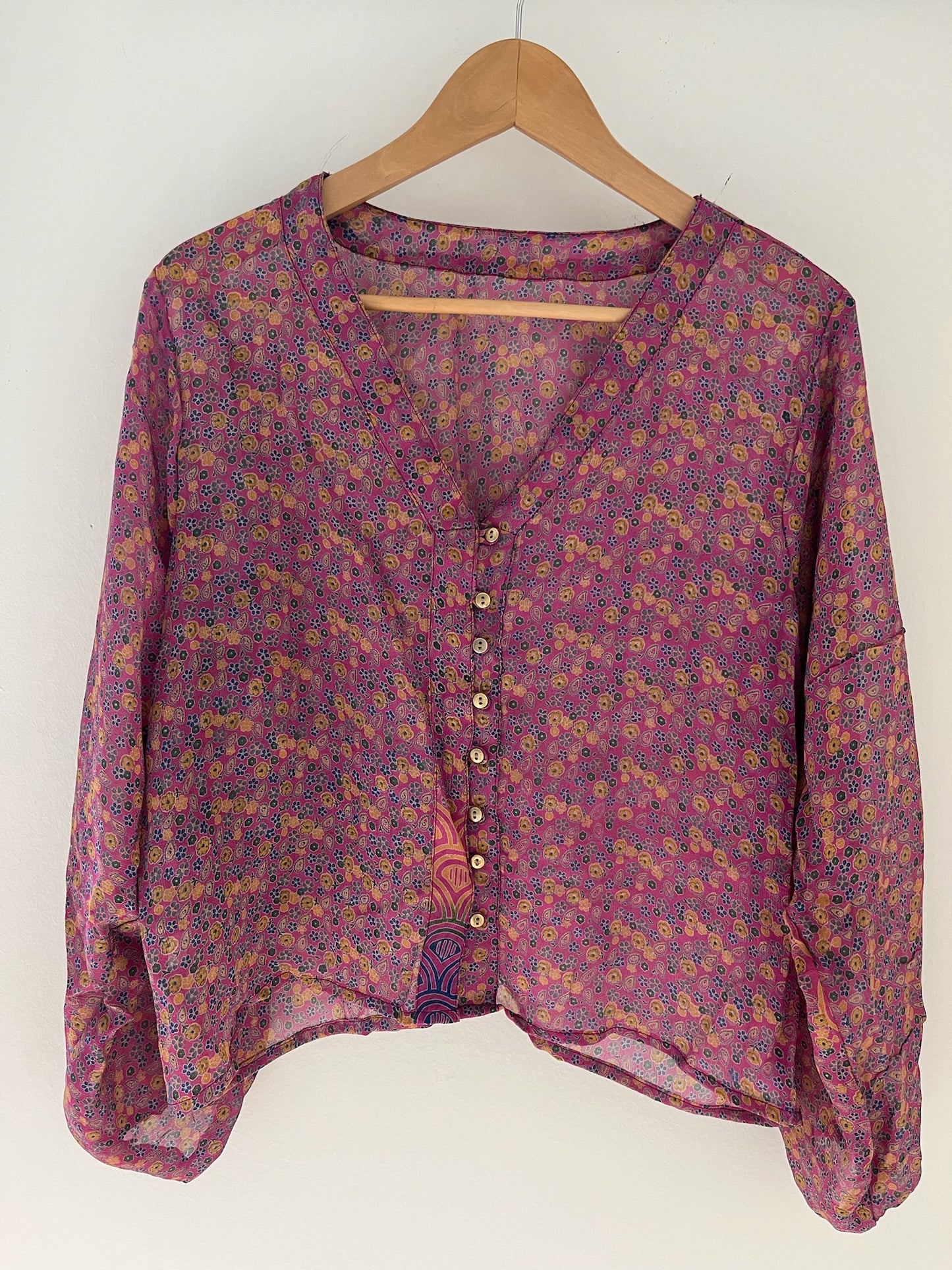 Long Sleeved 100% Silk Shirt