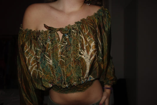 Off-Shoulder 100% Silk Top