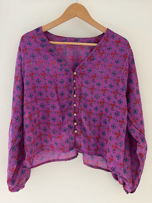 Long Sleeved 100% Silk Shirt