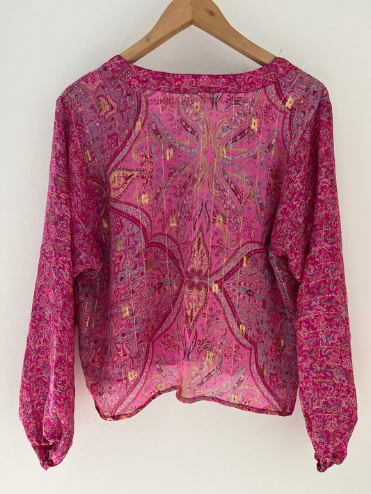 Long Sleeved 100% Silk Shirt