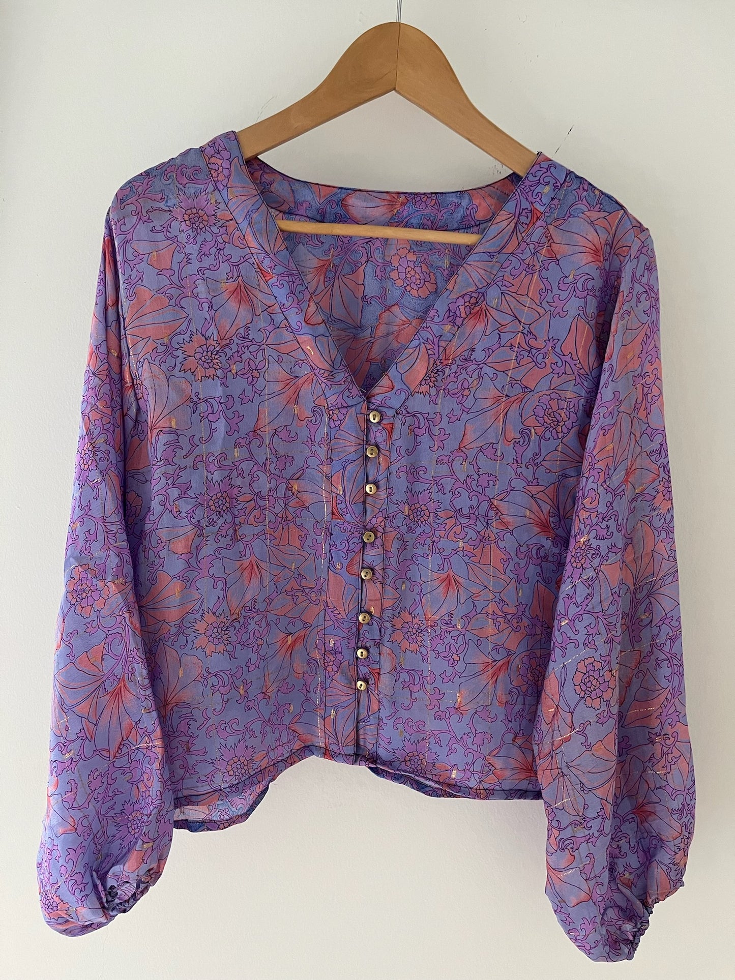 Long Sleeved 100% Silk Shirt