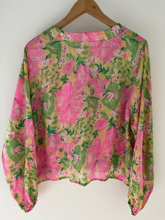 Long Sleeved 100% Silk Shirt