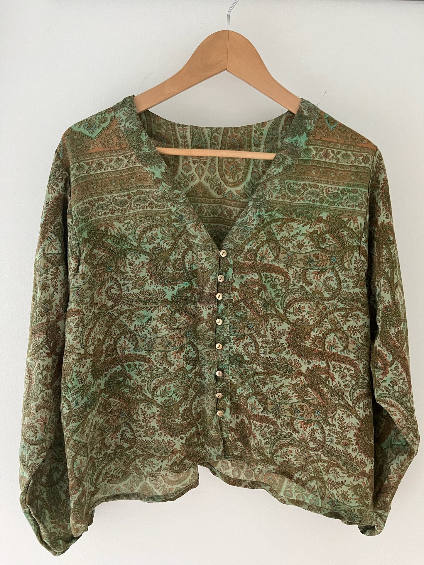 Long Sleeved 100% Silk Shirt