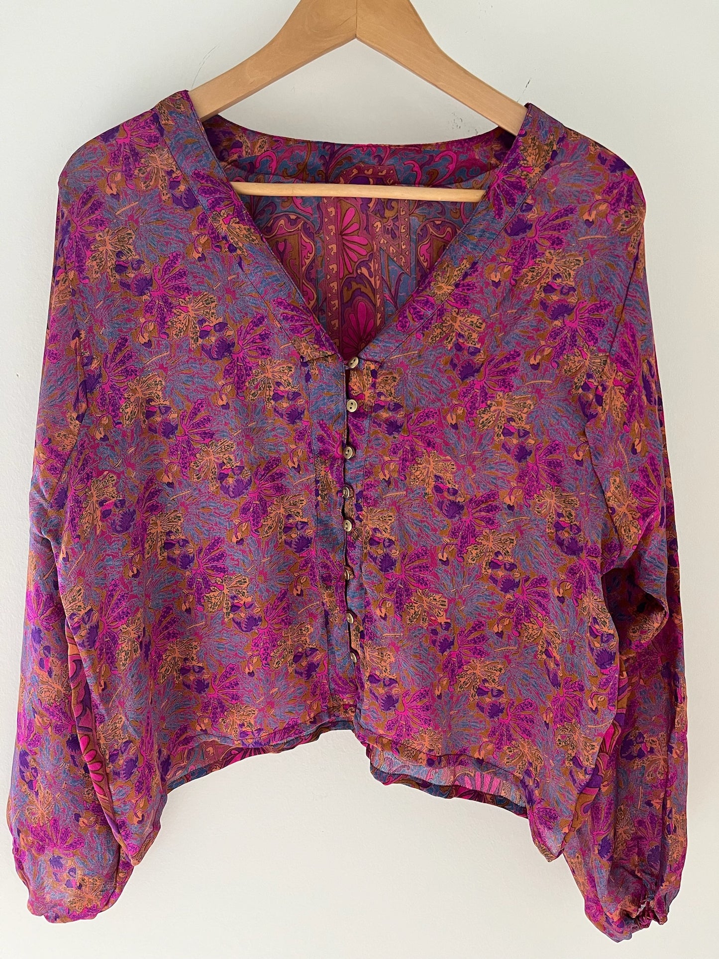 Long Sleeved 100% Silk Shirt