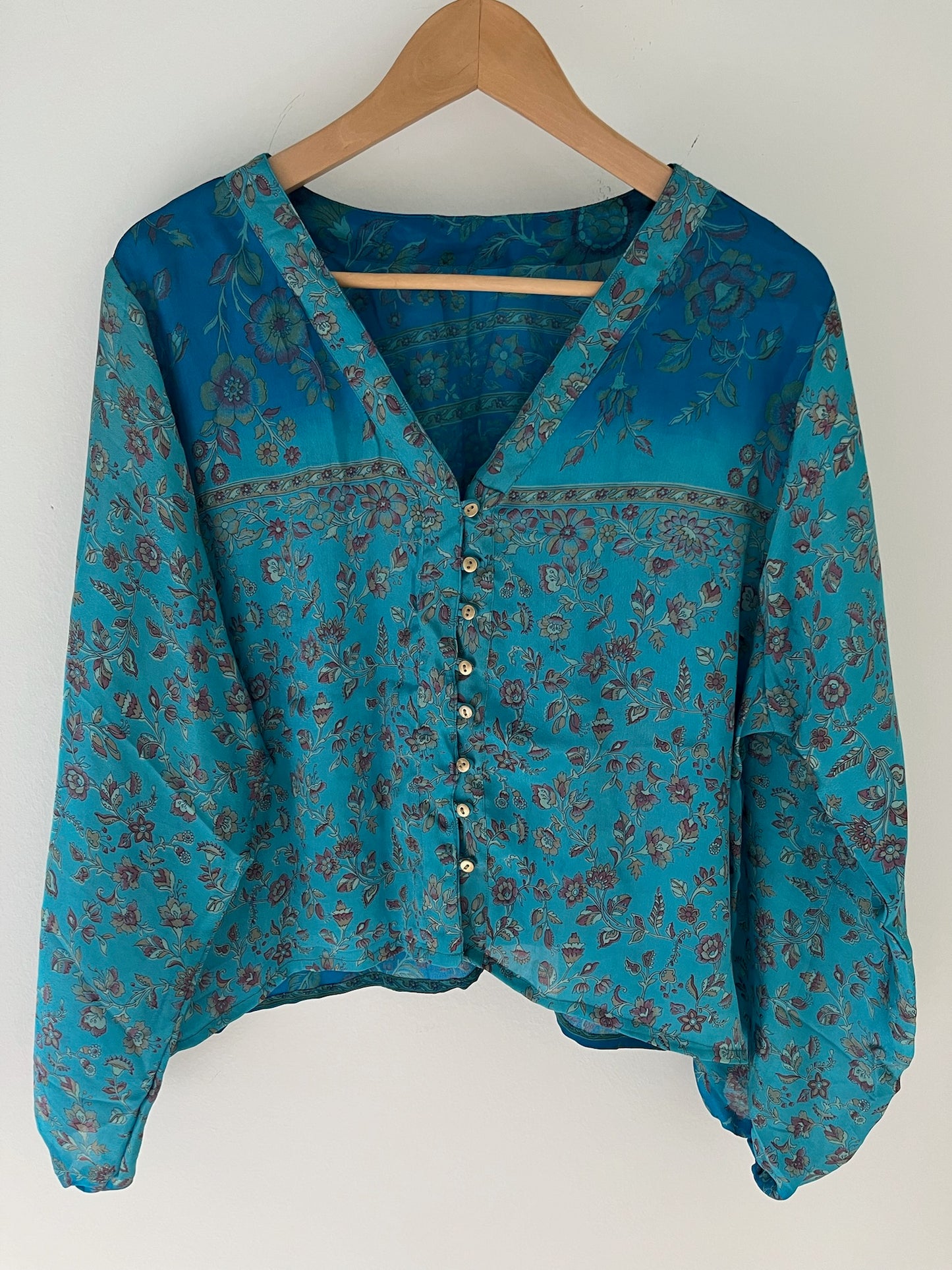 Long Sleeved 100% Silk Shirt