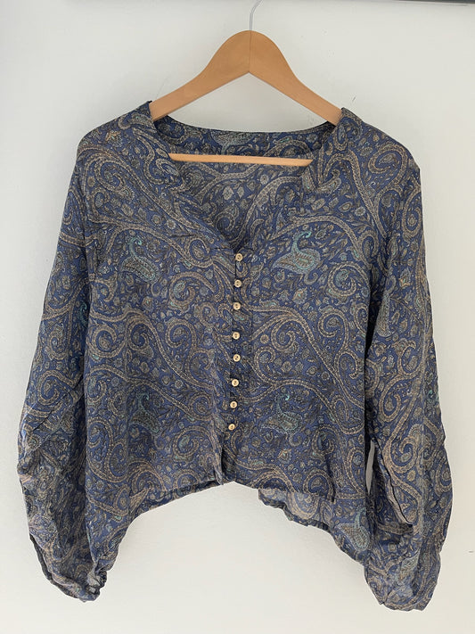 Long Sleeved 100% Silk Shirt