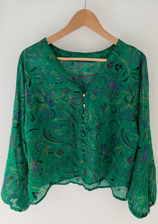 Long Sleeved 100% Silk Shirt