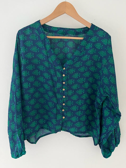 Long Sleeved 100% Silk Shirt