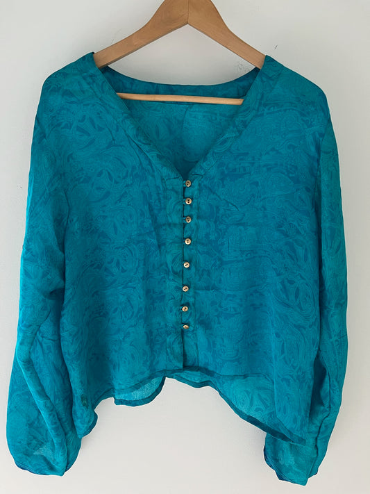 Long Sleeved 100% Silk Shirt