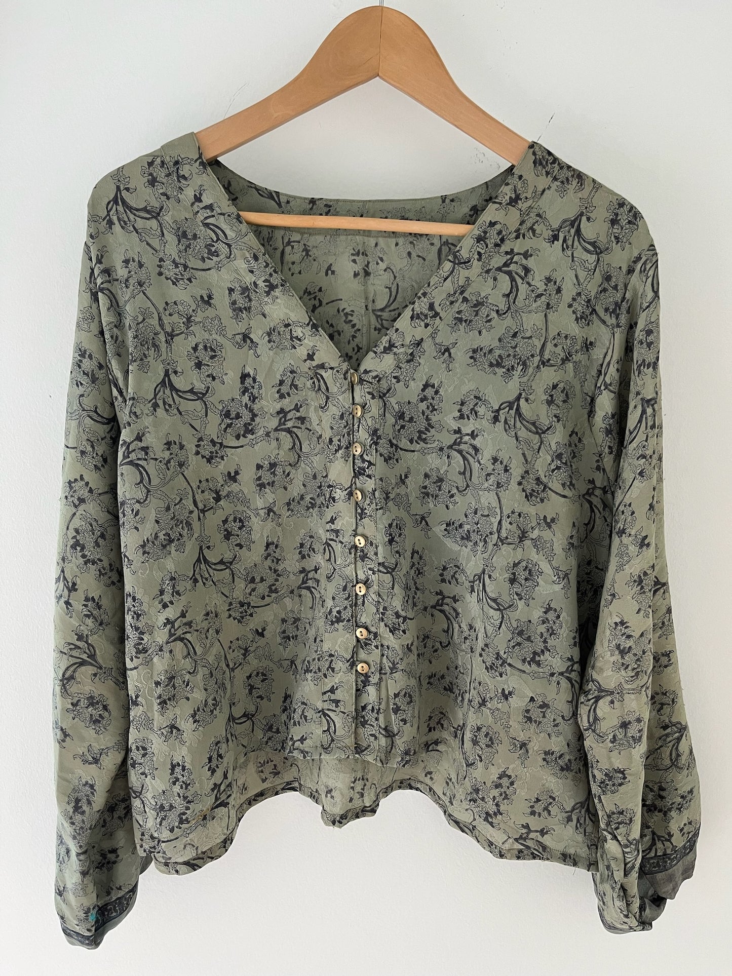 Long Sleeved 100% Silk Top