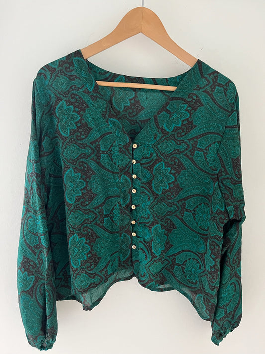 Long Sleeved 100% Silk Shirt