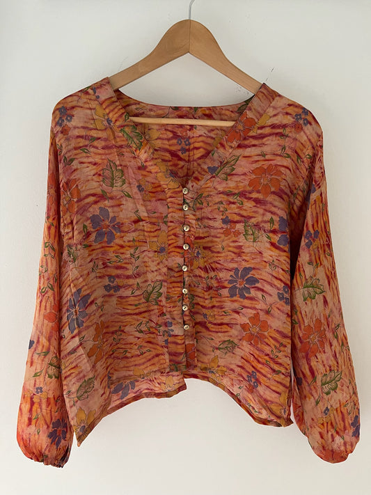 Long Sleeved 100% Silk Shirt