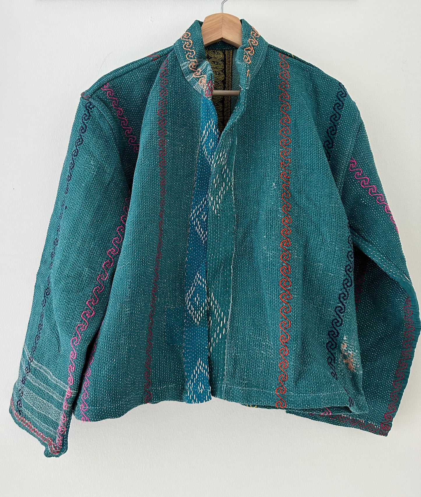 Kantha quiltet vendbar jakke